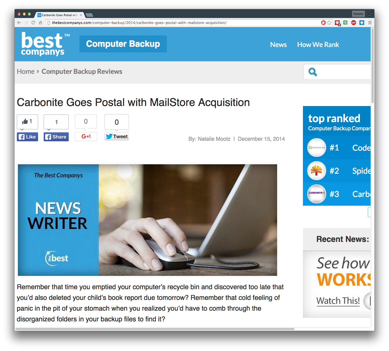 Carbonite Goes Postal with MailStore Acquisition