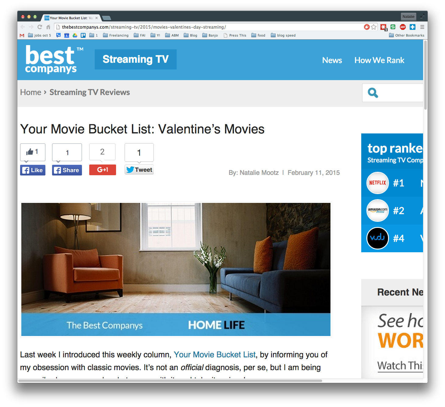 Your Movie Bucket List: Valentine’s Movies